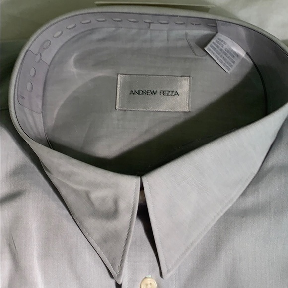 NWT ANDREW FEZZA DRESS SHIRT IN LIGHT GRAY - Picture 3 of 5